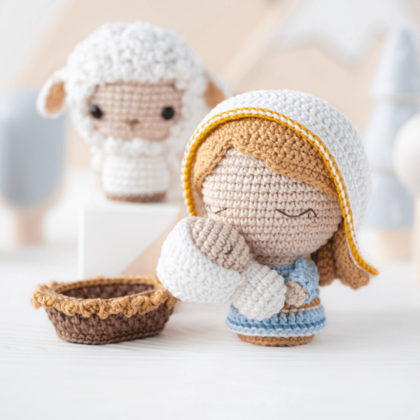 Muñeco de Apego El Conejo & La Luna Mini Pesebre de Belén_4