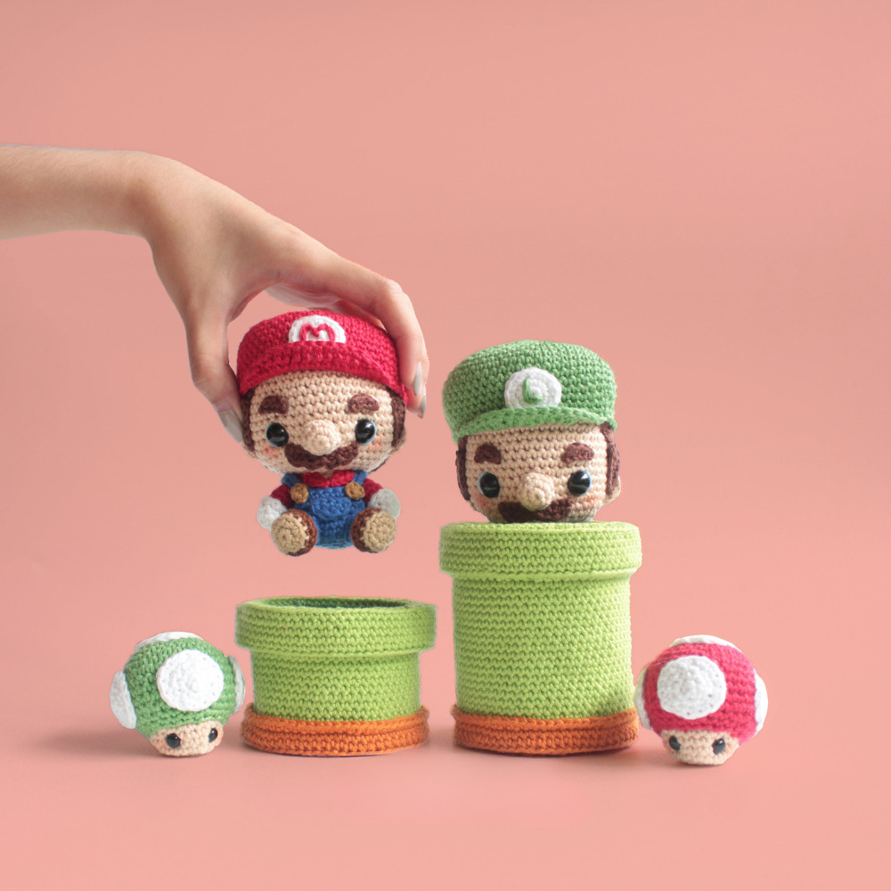 Muñeco de Apego El Conejo & La Luna Set Little Mario Bros X6