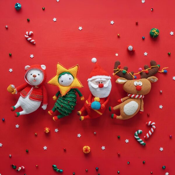 Muñeco de Apego El Conejo & La Luna Set X4 Personajes Navidad