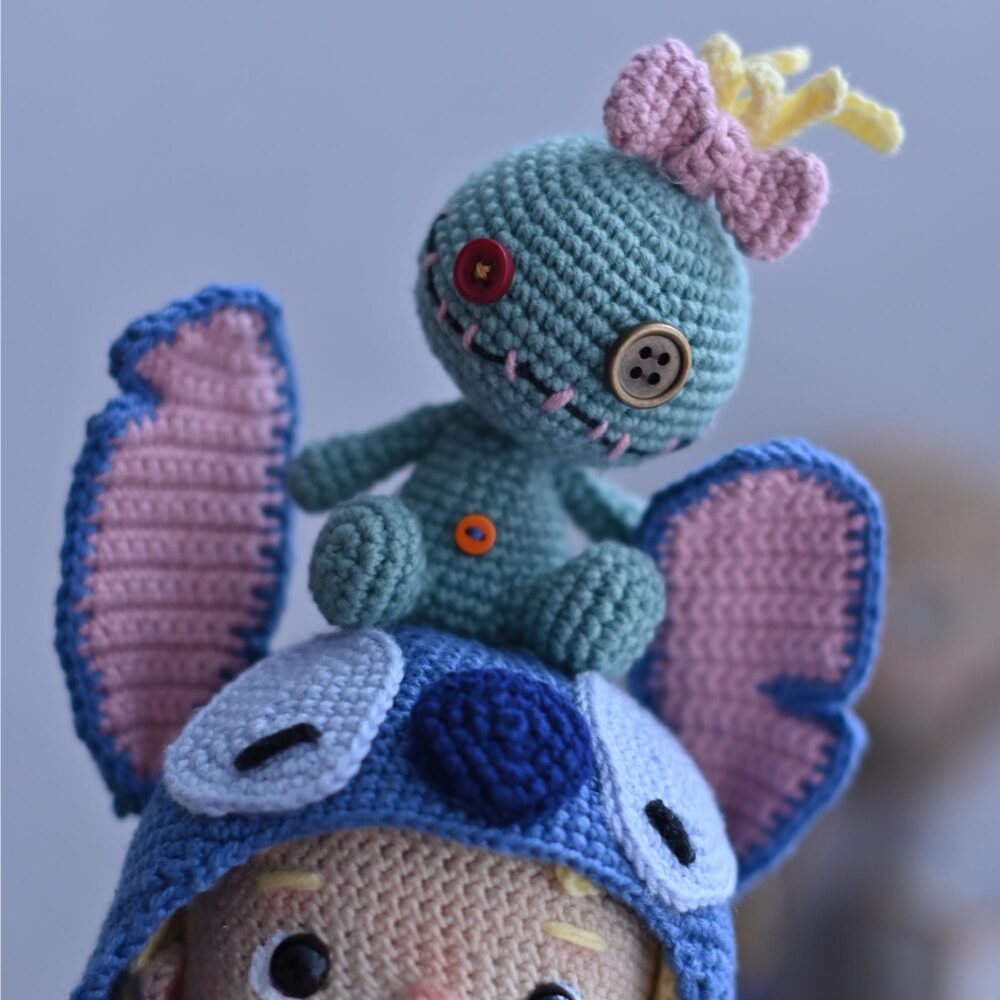 Muñeca de Apego El Conejo & La Luna Rita Disfrazada de Stitch _3 Muñeca de Apego El Conejo & La Luna Rita Disfrazada de Stitch
