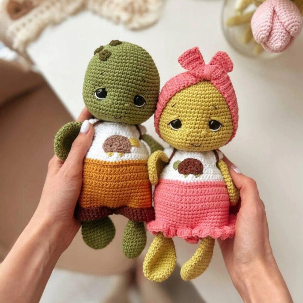 Muñeco de Apego El Conejo & La Luna Tortugas Pepe & Flor