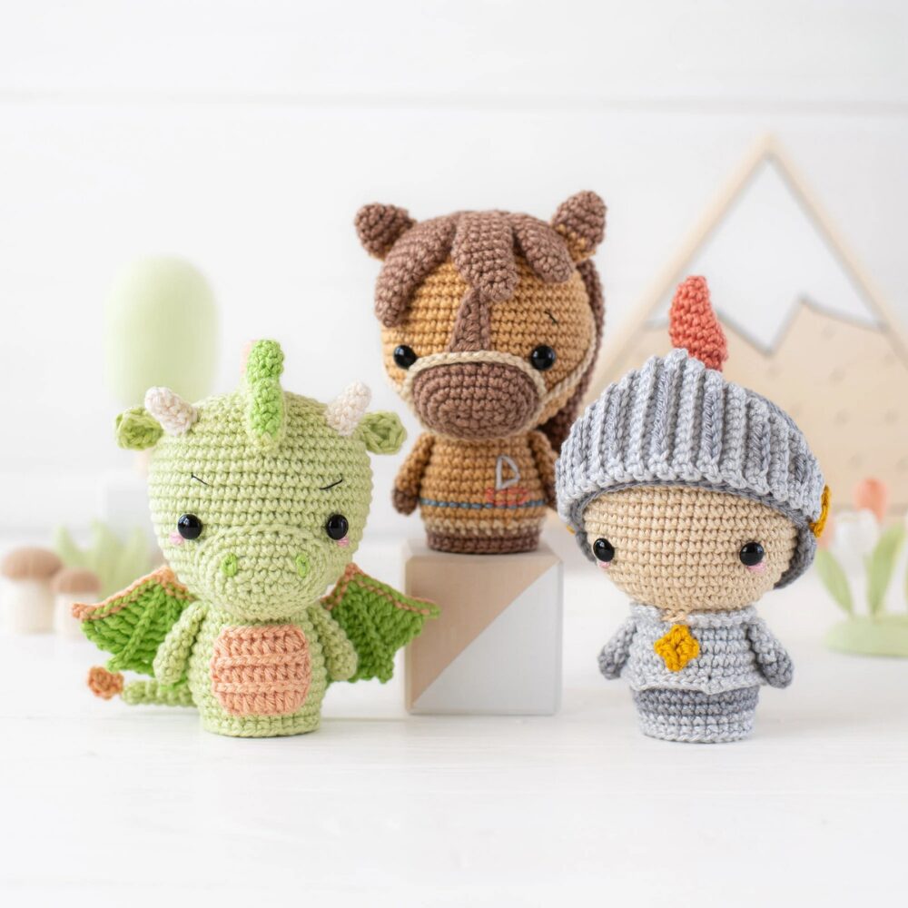 Muñeco de Apego El Conejo & La Luna Set Little Caballero & Dragón