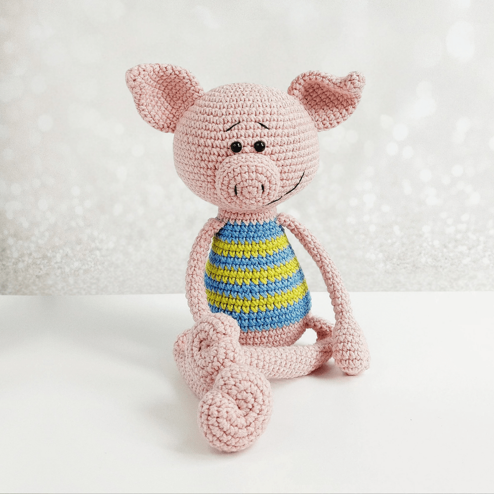 Muñeco de Apego El Conejo & La Luna Cerdito de Patas Largas