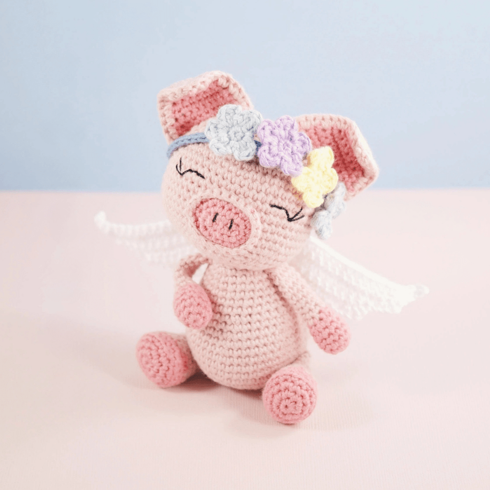 Muñeco de Apego El Conejo & La Luna Pippa el Angel Cerdito