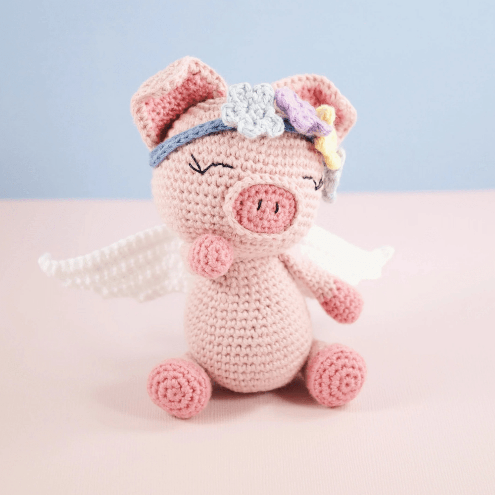 Muñeco de Apego El Conejo & La Luna Pippa el Angel Cerdito
