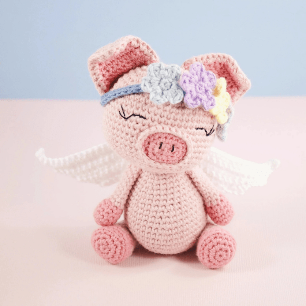 Muñeco de Apego El Conejo & La Luna Pippa el Angel Cerdito
